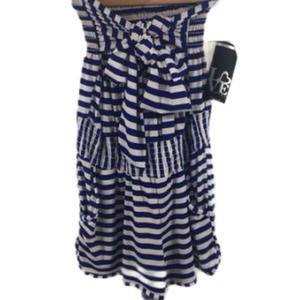 Love Tease White‎ & Blue Striped Jumper Small